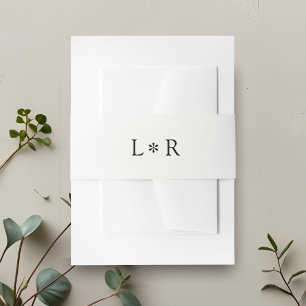 Black and White   Chic Minimal Monogram Wedding Invitation Belly Band