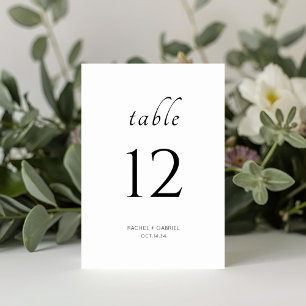 Black and White   Chic Modern Floral Wedding  Table Number