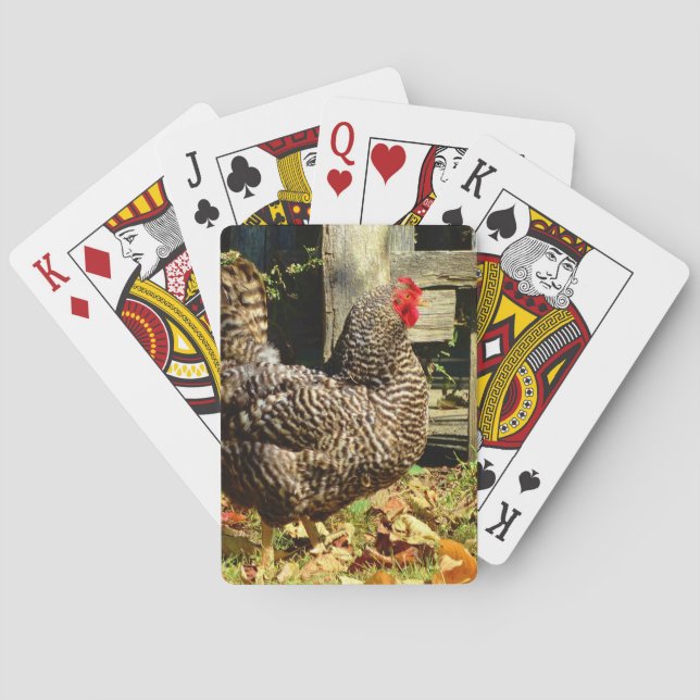 Black and white Chicken Playing Cards (Back)