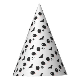 Black and White Chinese Panda Bear Pink Party Hat