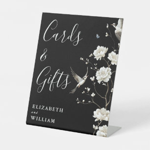 Black And White Chinoiserie Cards And Gifts Pedestal Sign