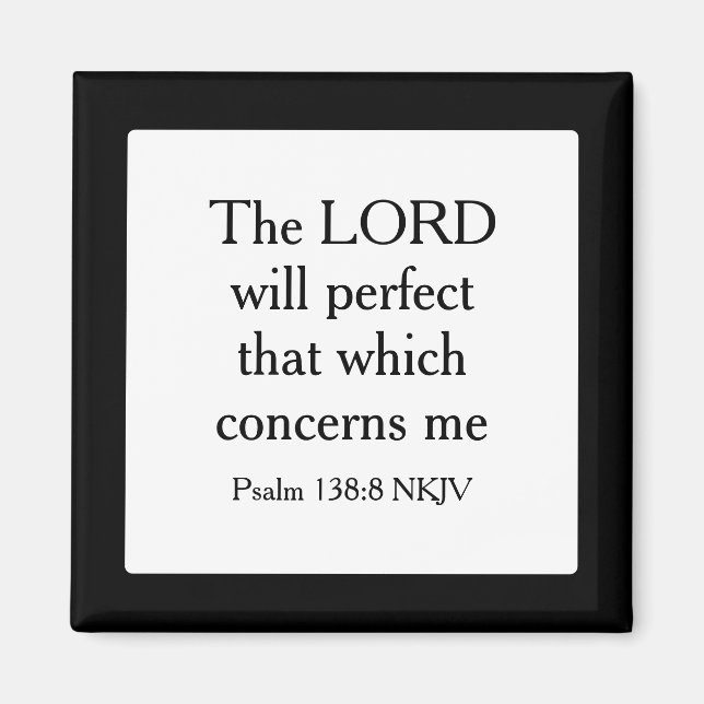 Black and White Christian Bible Verse Scripture Magnet (Front)