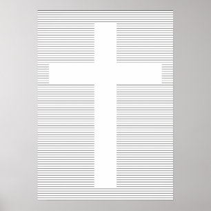 Black and White Christian Cross Minimalist Poster