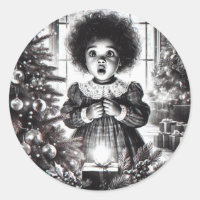 Black and White Christmas Awe Sticker