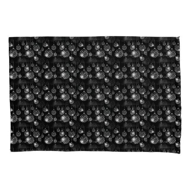 "BLACK AND WHITE CHRISTMAS DECOR" PILLOWS PILLOWCASE (Front-Left)