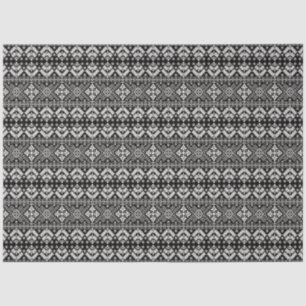 Black and White Christmas Fair Isle Pattern Tissue Paper