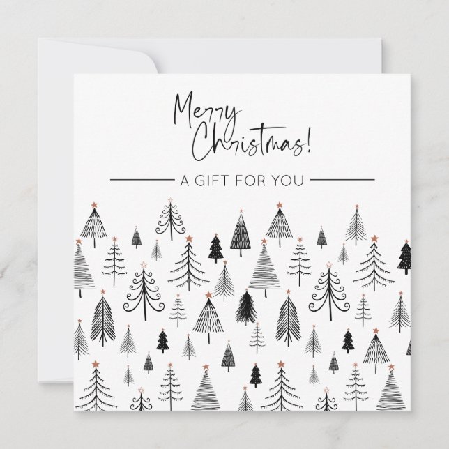 Black and White Christmas Gift Certificate  (Front)