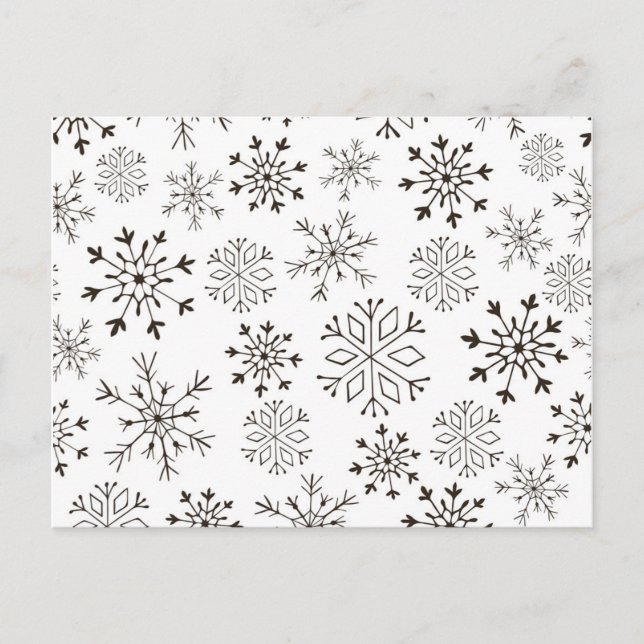 Black-and-white Christmas Gift Paper Postcard (Front)