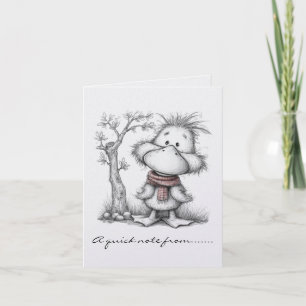 Black and White Christmas Goose Note Card