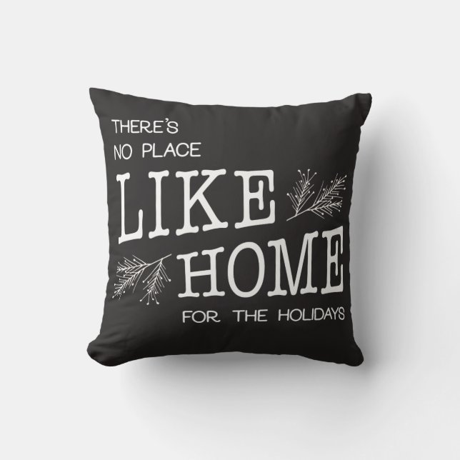 Black and White Christmas Home Pillow (Front)