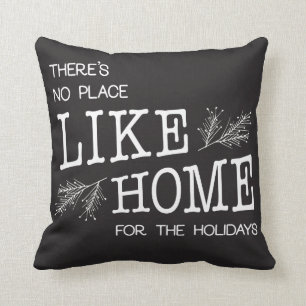 Black and White Christmas Home Pillow