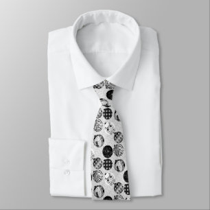 Black and white, Christmas pattern Tie