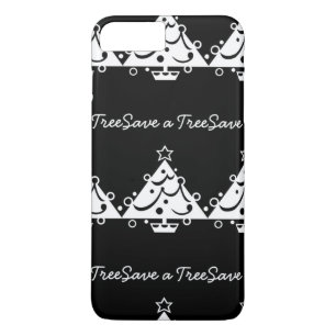 Black and White Christmas Save The Tree iPhone 8 Plus/7 Plus Case