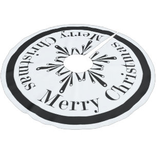 Black and white Christmas Snowflake Tree Skirt