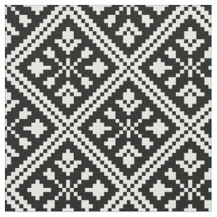 Black and White Christmas Snowflakes Pattern Fabric