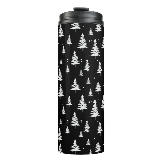 Black and White Christmas Thermal Tumbler (Front)