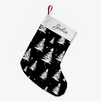 Black and White Christmas Tree Christmas Stocking
