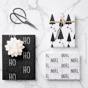 Black and White Christmas Wrapping Paper