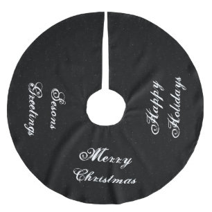 Black And White ChristmasTree Skirt Brushed Polyester Tree Skirt
