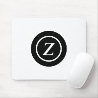 Black and white circle custom initial