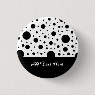 Black and White Circle Design 3 Cm Round Badge