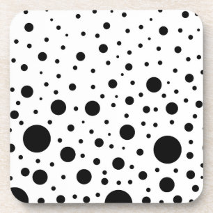 Black and White Circle Design Coaster