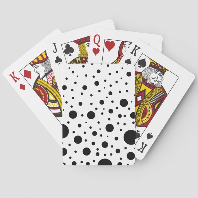 Black and White Circle Design Playing Cards (Back)