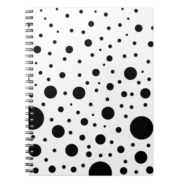 Black and White Circle Design Spiral Notebook (Front)