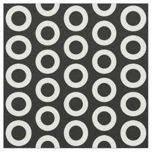 Black and White Circle Pattern Fabric