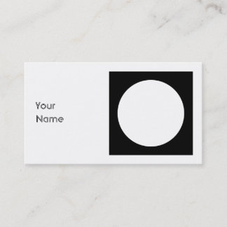 Black and White Circle, Simple Geometric Design. Business Card