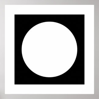 Black and White Circle, Simple Geometric Design. Poster