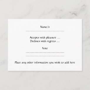 Black and White Circle, Simple Geometric Design. RSVP Card