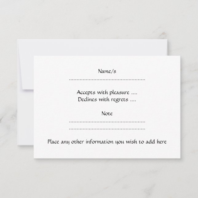 Black and White Circle, Simple Geometric Design. RSVP Card (Front)
