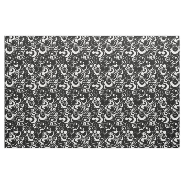 Black and White Circles Abstract Fabric 2 (Yard)
