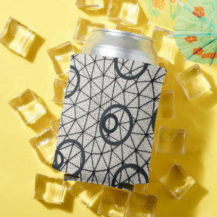 Black and White Circles Can Cooler