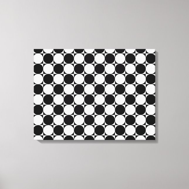 BLACK AND WHITE CIRCLES CANVAS PRINT (Front)