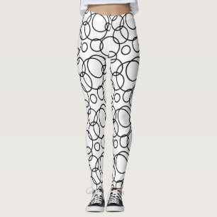 Black And White Circles Leggings