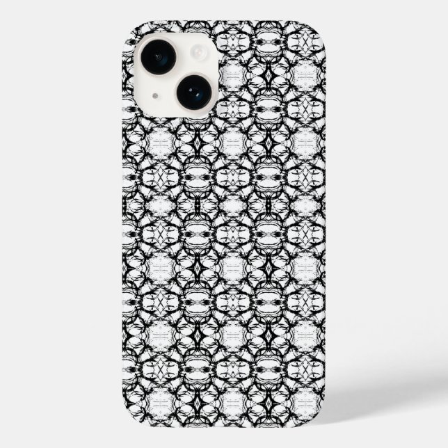 Black And White Circles Pattern Case-Mate iPhone Case (Back)