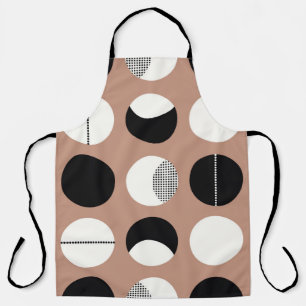 Black and white circles seamless pattern apron