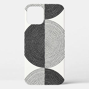 Black and white circles seamless pattern iPhone 12 case