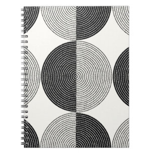 Black and white circles seamless pattern notebook