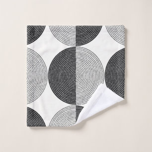 Black and white circles seamless pattern wash cloth