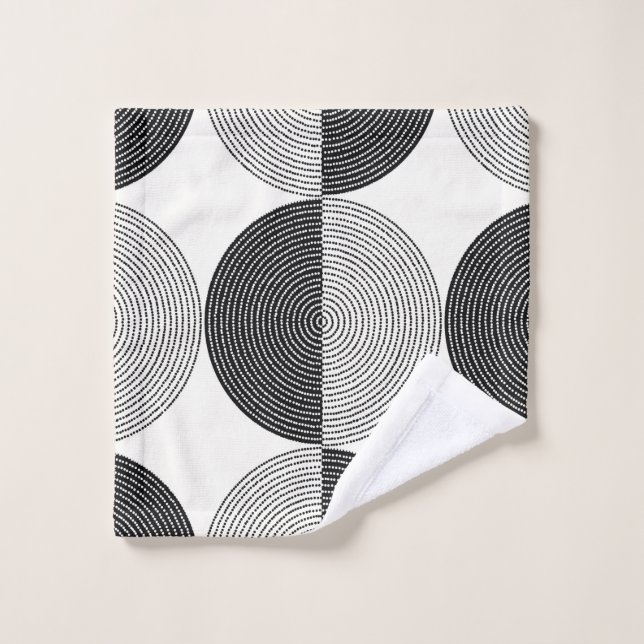 Black and white circles seamless pattern wash cloth (Wash Cloth)