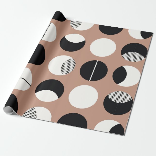Black and white circles seamless pattern wrapping paper (Unrolled)