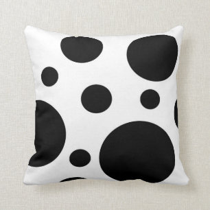 Black and white circles throw pillow. cushion