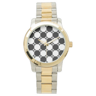 BLACK AND WHITE CIRCLES WATCH
