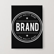 Black-and-white circular badge logo