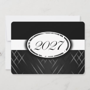 Black and White Class of 2027 Invitations