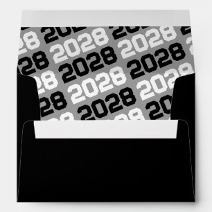 Black and White Class Year Graduation Envelopes