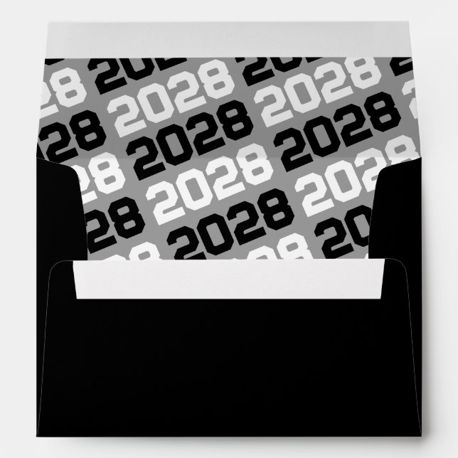 Black and White Class Year Graduation Envelopes (Back (Bottom))